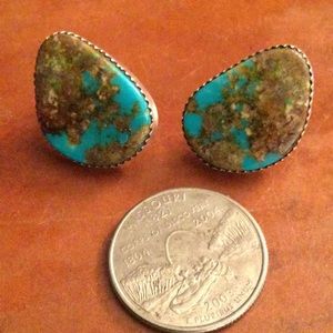 Native American Turquoise and Sterling Earrings